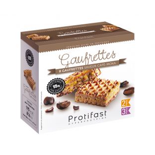 Gaufrettes café arôme moka riches en protéines.
